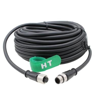 Imagem de HangTon Cognex Sensor Power I/O Cabo M12 codificado A 12 pinos macho para fêmea para leitor de verificação microscana Keyence 201 cm-Sight 7000 9000 Data Man 360 15M