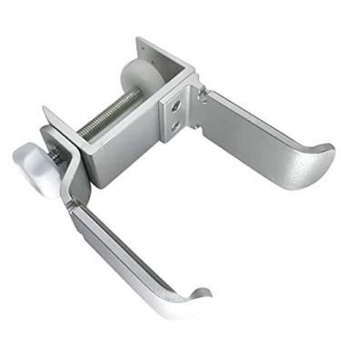 Imagem de Suporte para fone de ouvido Suporte dobrável para fone de ouvido para em alumínio para barra som Gancho sob a mesa para economia espaço, gancho para para jogos PC, escritório(Silver)
