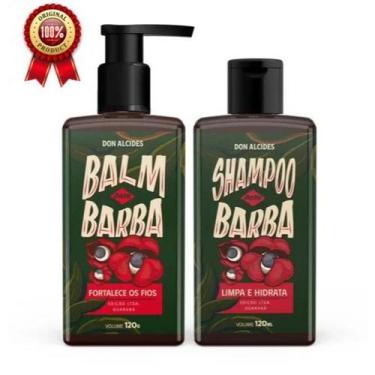 Imagem de Kit balm e shampoo para barba don alcides guaraná