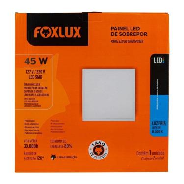 Imagem de Plafon Painel Foxlux LED 60cm Quadrado de Sobrepor 45W 6500K