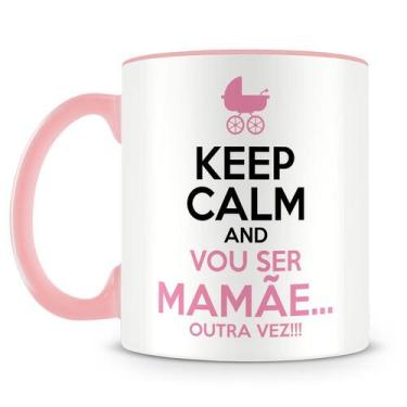 Imagem de Caneca Keep Calm - Vou Ser Mamãe Outra Vez - Porcelana Rosa Personaliz