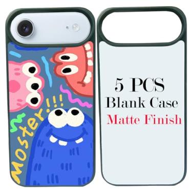 Imagem de JUSTRY 5 peças de capa de telefone em branco sublimação capas compatíveis com iPhone Air, fácil de sublimar DIY 2 em 1 capa 2D de borracha macia para impressão + inserção fosca atacado pacote