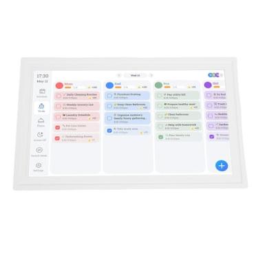 Imagem de Zerodis Porta-retratos Digital Calendário Digital Inteligente de 15,6 Polegadas HD Touchscreen Montado na Parede Colocação Em Mesa Porta-retratos Planejador de Calendário Familiar para Compartilhar Programações Familiares (Branco Puro)