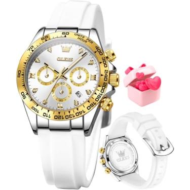 Imagem de OLEVS Relógio feminino moderno ouro rosa diamante analógico quartzo feminino relógios de pulso para mulheres vestido de luxo feminino de aço inoxidável luminoso à prova d'água data data, 5618 - ouro