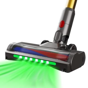 Imagem de Cabeça de substituição para Dyson V7 V8 V10 V11 V15, SV10 SV11 SV12 SV14 SV15 SV22 SV25 SV27 SV28, acessório de vácuo durável, peças de reposição com rolo macio e 6 luzes LED, para pisos de madeira