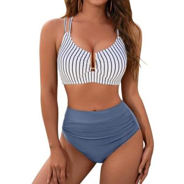 Imagem de Conjunto de biquíni BMJL, roupa de banho feminina de cintura alta para