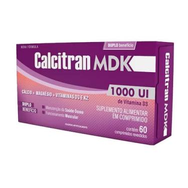 Imagem de Calcitran MDK 60 Comprimidos - Cálcio com Magnésio, Vitamina D e K - F