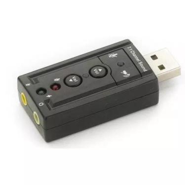 Imagem de Placa De Som Usb 7.1 Adaptador Áudio Computador Notebook