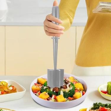 Imagem de 1 moedor de carne premium resistente ao calor para carne moída: sua melhor ferramenta de cozinha - Moedor de hambúrguer durável e antiaderente para cozinhar facilmente carne moída (cinza)