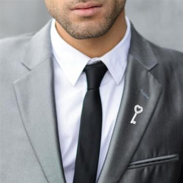 Imagem de Broche clássico mini broche prata emblemas vestuário botões broche cardigã para homens camisa crachá lapela clipes para presente de aniversário de casamento, One Size, Aço inoxidável, Sem Pedra