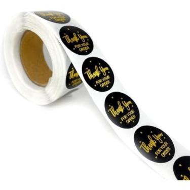 Imagem de Adesivos de agradecimento pelo seu pedido 500 peças de suprimentos de envio de 2,5 cm Etiquetas elegantes para embalagens de envelopes para pequenas empresas