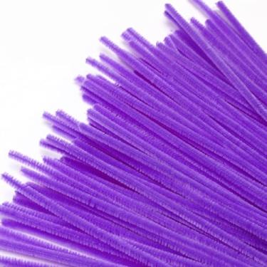 Imagem de Limpadores de cachimbo roxo escuro, 100 peças, limpadores de cachimbo para artesanato, hastes de chenille para projetos de decoração DIY, LCS.
