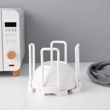 Imagem de Escorredor de pratos de plástico expansível organizador de pauzinhos de utensílios de cozinha para casa, branco