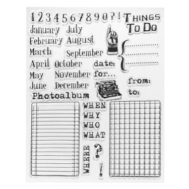 Imagem de Carimbos de silicone transparente, 1 peça, calendário T1394, carimbos transparentes para decoração de cartões, faça você mesmo, álbum de recortes, gravação em relevo, artesanato, transparente