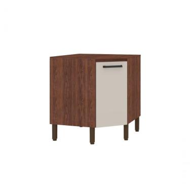 Imagem de Balcão De Cozinha De Canto Oblíquo Com Tampo Ametista Kits Parana Nogueira Off White-tpnogueira