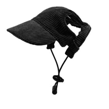 Imagem de Boné de verão para cães Symphonyw Black, pequenos orifícios de ouvido 