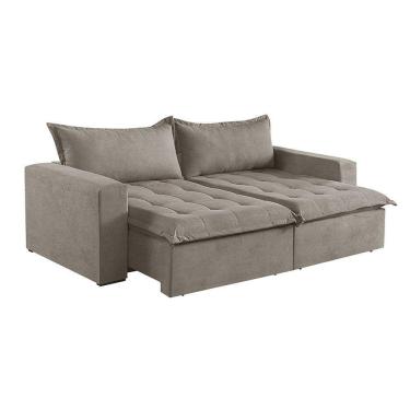 Imagem de Sofá Cama 4 Lugares Retrátil Reclinável Linho M-184 Martins Bege