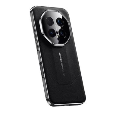 Imagem de POYUFRG Capa galvanizada para Honor Magic 8 Pro/Magic 8, capa fina e leve de couro de negócios com tudo incluído, capa de proteção de lente, preta, 8 Pro