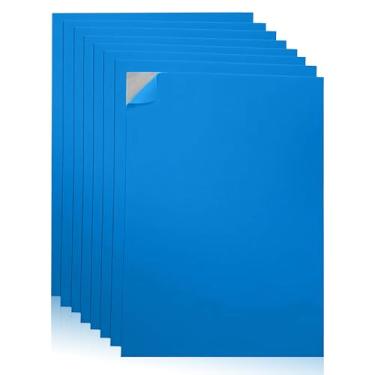 Imagem de Folhas autoadesivas de espuma EVA para artesanato – 2 mm de espessura, 8 folhas azuis, 15 x 23 cm, papel de espuma para bricolage, scrapbook e arte infantil.