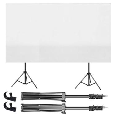 Imagem de Holdup Tela de Projeção com Tripé 70 Polegadas Full HD 4K Lona Retrátil 1,40 Metros para Cinema Igreja Escola Palestra