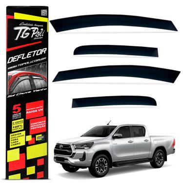 Imagem de Calha de Chuva Hilux 2016 a 2025 Defletor Fumê Tgpoli