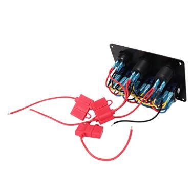 Imagem de Acouto 6 Painel de Interruptor de Gangues Com Luz LED Azul | DC12V a 24V para Trailer, Carro, Barco e Muito Mais Com Sobrecarga e Fivelas Seguras