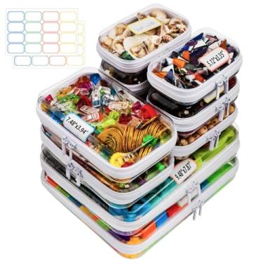 Imagem de 9 Pack Clear Hard Shell Zipper Case for Storage,2XL+2L(XL:3.78*11.8*1.97in; L: 9.8*7.87*1.97in)Plastic Clear Zipper Case for Travel Organizer,Waterproof Cosmetic Bag,Toiletry Pouch,Toy Storage Bins