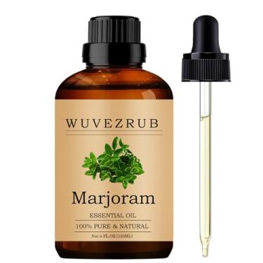 Imagem de Wuvezrub Óleos essenciais de manjerona 120 ml, óleo essencial de manjerona pura para difusor de aromaterapia - 10 ml