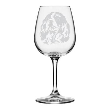 Imagem de Copo de vinho Cavalier King Charles Spaniel com tema de cachorro gravado multiuso 361 g