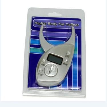 Imagem de Adipômetro Digital para Medição de Gordura Corporal, Plicômetro Profissional com Medidor de Dobra Cutânea, Prateado