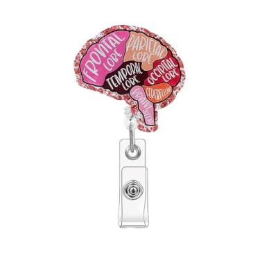 Imagem de Carretel de crachá neurologista, suporte retrátil de neurologia para neurologista neurologista neurologista enfermeira esquadrão neurologia estudante de neurologia, suporte de clipes de anatomia