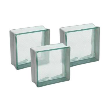 Imagem de Bloco De Vidro Ondulado Brasil Ibravir 19X19X08Cm Kit Com 10