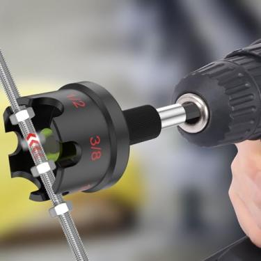 Imagem de Passador de porca de haste rosqueada, acessório de broca com zíper de porca para hastes rosqueadas de 1/10.2 cm, 3/20.3 cm e 1/5.1 cm, chave de porca de todas as roscas de liga de alumínio para