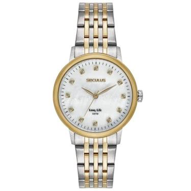 Imagem de Relógio Seculus Feminino Ref: 77331lpsvba2 Casual Aço Bicolor