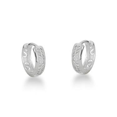 Imagem de Brinco Argola Cravejado Prata 925