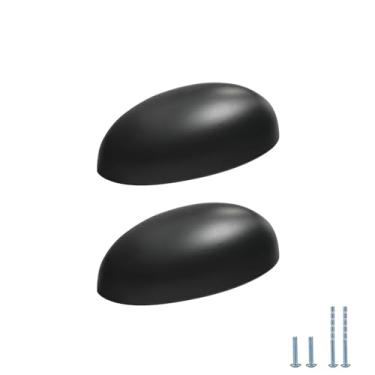 Imagem de Evionlin 2 peças de ferragens de armário de cozinha, puxadores e puxadores de armário preto fosco - Puxadores de gaveta de copo com orifício central de 6 cm