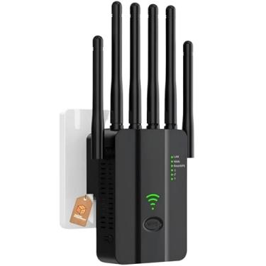 Imagem de Repetidor WiFi de Alta Potência 1200 Mbps – Amplificador e Extensor de Sinal Wireless com 6 Antenas para Maior Cobertura e Estabilidade