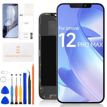 Imagem de Tela LCD de substituição para iPhone 12 PRO MAX de 6,7 polegadas para iPhone 12 Pro Max Display LCD 3D Touch Screen Digitalizador Vidro Montagem completa com ferramentas de reparo A2342 A2410 A2411