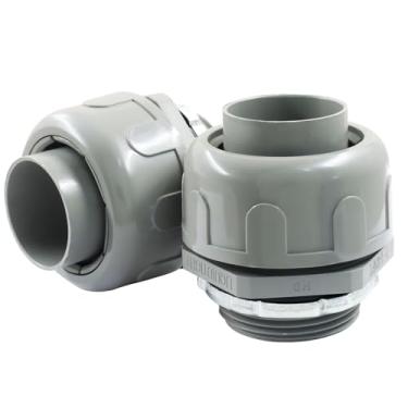Imagem de Moicstiy 2 peças 1-1/4 polegada NPT conector apertado líquido não metálico reto conector de conduíte elétrico, acessórios de conduíte flexível de PVC listados UL