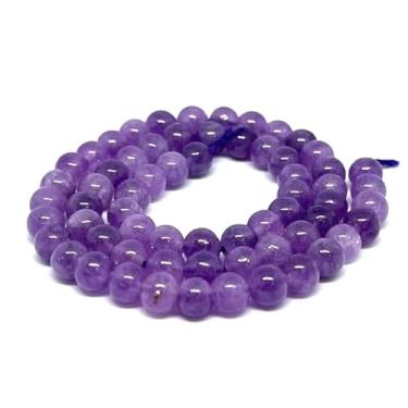 Imagem de Fio de Pedras Naturais 6mm Lapidadas para Pulseiras e Colares Contas para Artesanato e Bijuterias (Ametista Lilás)