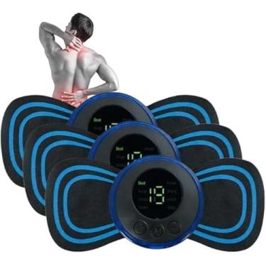 Imagem de Kit Com 3 Mini Massageador Elétrico Portátil Aparelho Massageador Elétrico Recarregável Portátil p/Dor Muscular Pescoço Pernas Coluna Lombar e Cervicalsem fio usb fisioterapia tens relaxamento corporal