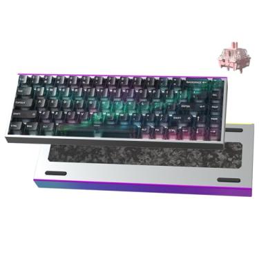 Imagem de Hexgears MAG68 65% fio mecânico para teclado para jogos, interruptor magnético, teclado de troca a quente, retroiluminado e tira RGB de 16,8 m, gatilho rápido com atuação ajustável, taxa de polling de