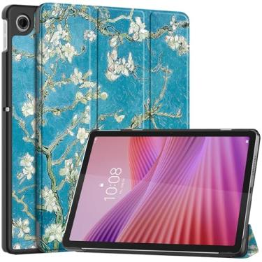 Imagem de Suttkue Capa para tablet Lenovo Tab 2025, capa rígida de alta qualidade, leve, poliuretano de qualidade, resistente a arranhões, para tablet Lenovo Tab de 10,1 polegadas - flor de damasco