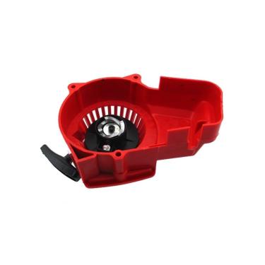 Imagem de Partida retrátil de plástico vermelho para mini motocicletas, motocross, quadriciclos e ATVs de 47cc e 49cc.
