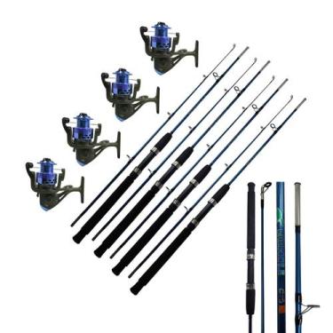 Imagem de Vara Duas Partes Para Molinete Crocodile Fibra de Vidro Pesca 1,80m 4u