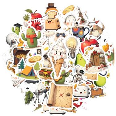 Imagem de 35 peças de cacto, comida, espaço, aventura, animais, faça você mesmo, adesivos de papelaria, adesivos de papelaria, robô, grafite, decalques, para laptop, bagagem, caderno, guitarra, carro, adesivos