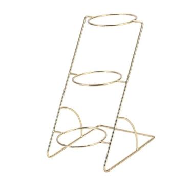 Imagem de Baoblaze Suporte para temperos de buffet, suporte estável multifuncional de ferro premium, organizador de temperos para bufê, cozinha, panela quente, Ouro de 3 Camadas