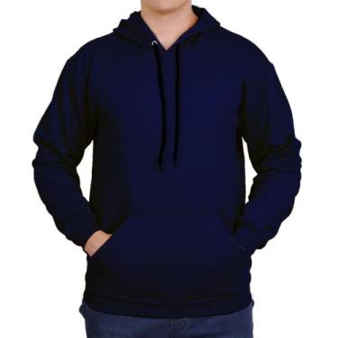 Imagem de Moletom Canguru Unissex Fechado de Algodão Blusa com Capuz Lisa - Próp