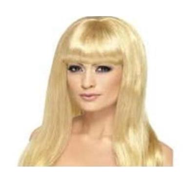 Imagem de Peruca Loira Longa Lisa com Franja Carnaval Festas Eventos - CM Presen