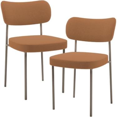 Imagem de Kit 02 Cadeiras Para Sala De Jantar Melina Base Arena L02 Bouclê Terracota - Lyam Decor